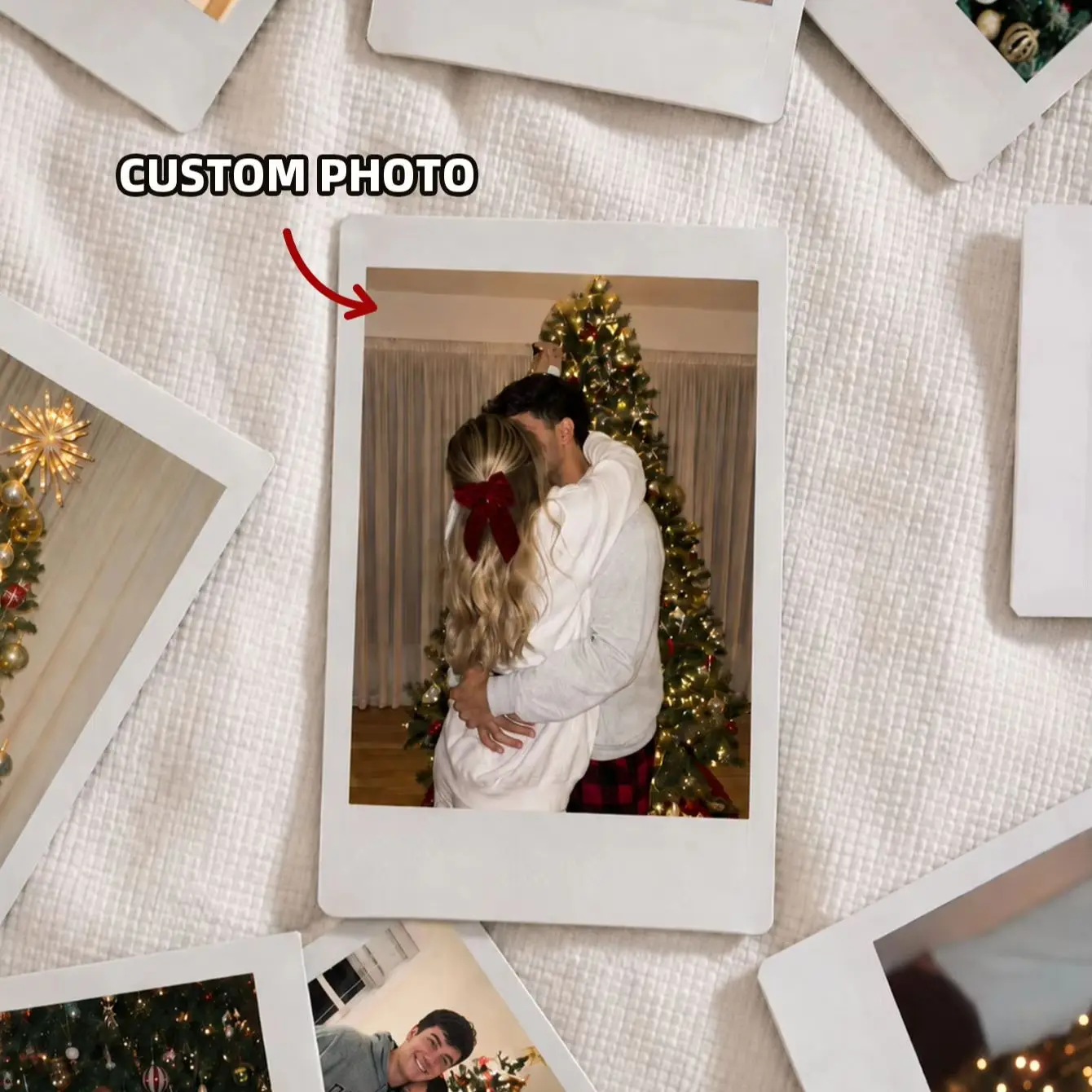 1/3/5Pcs Custom Photo Prints, Christmas Custom Image Gifts for Holiday Party Decor, Table Ornament & Handmade Journal