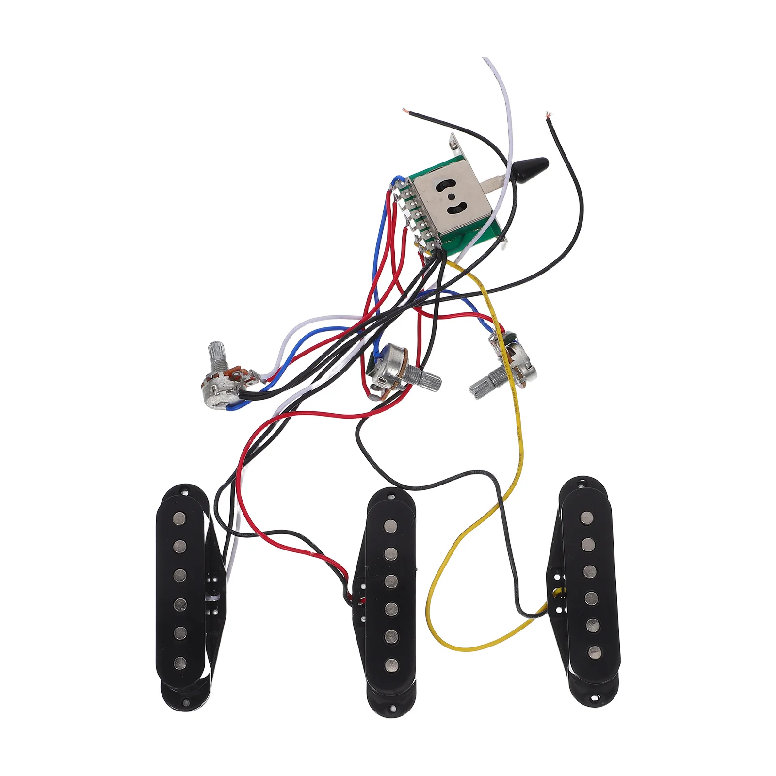 

Electric Guitar Circuit Set Black Single Coil Pickups 500k Potentiometer Volume Tone Knob Replacement Guitar Parts Sound Upgrade