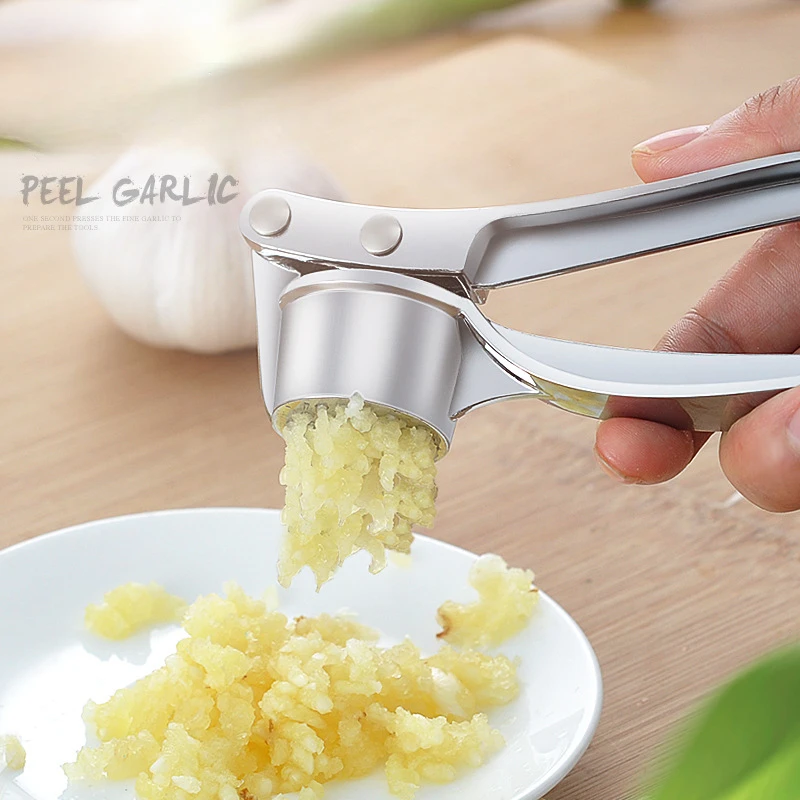 xgnvpy Stainless Steel Garlic Press Crusher Kitchen Tool Handheld Vegetable Ginger Squeezer Masher Mincer Efficient Cooking Aid