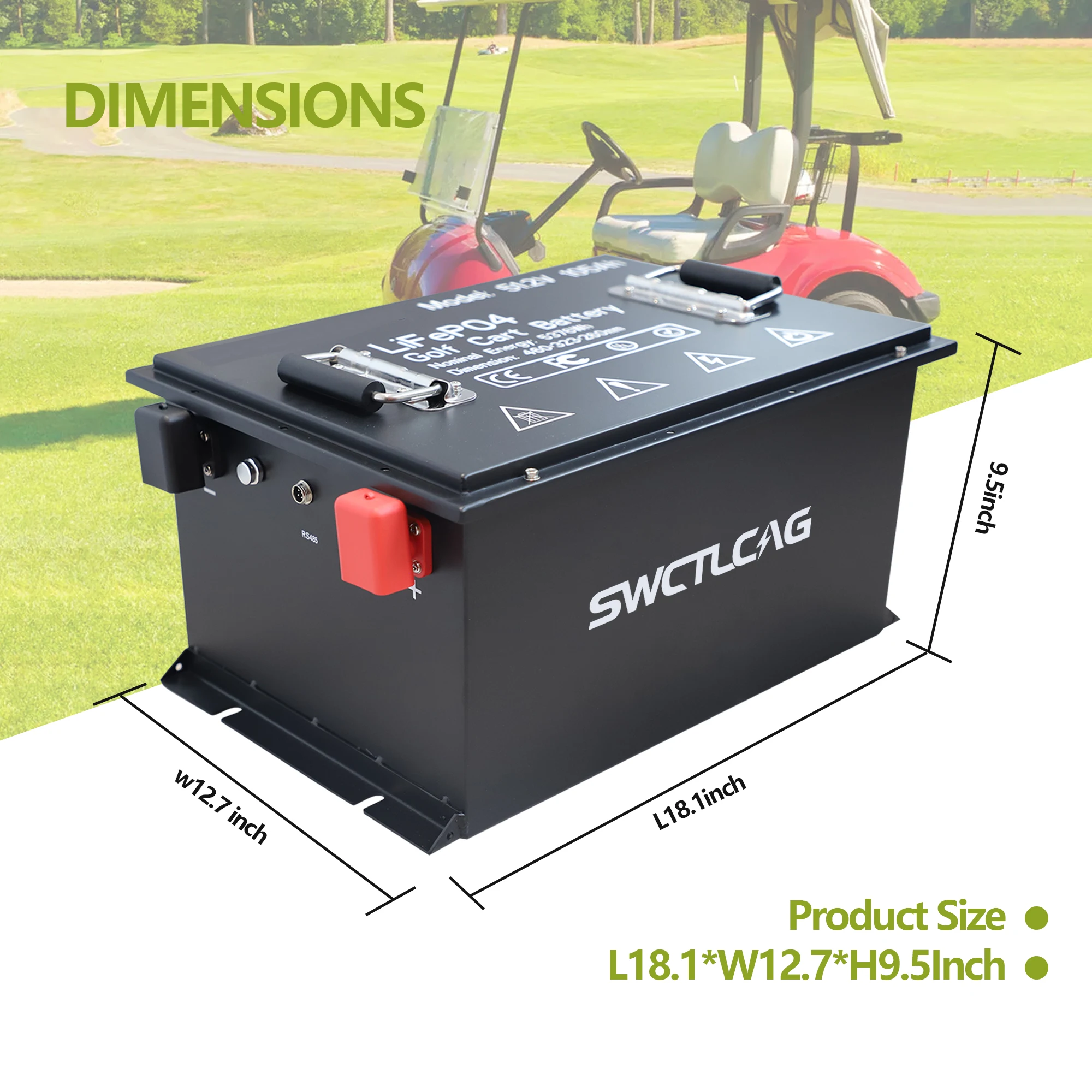 72V 105Ah Lithium LiFePO4 Golf Cart Battery 200A BMS 6000+ Cycles Max 14.72KW