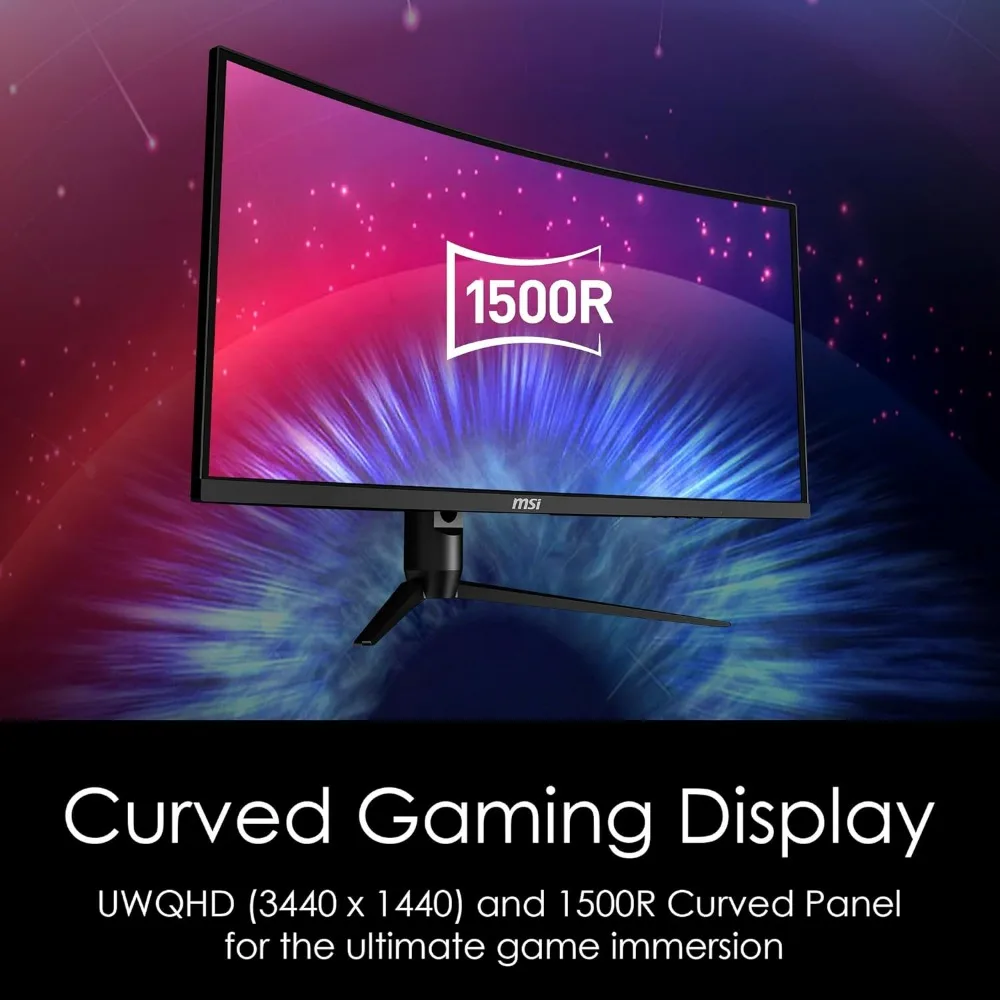 Optix-curvatura MAG342CQR 1500R, relación de aspecto 21:9, bisel estrecho 1ms 3440x1440 (UWQHD), frecuencia de actualización de 144Hz, inclinación/giro/altura