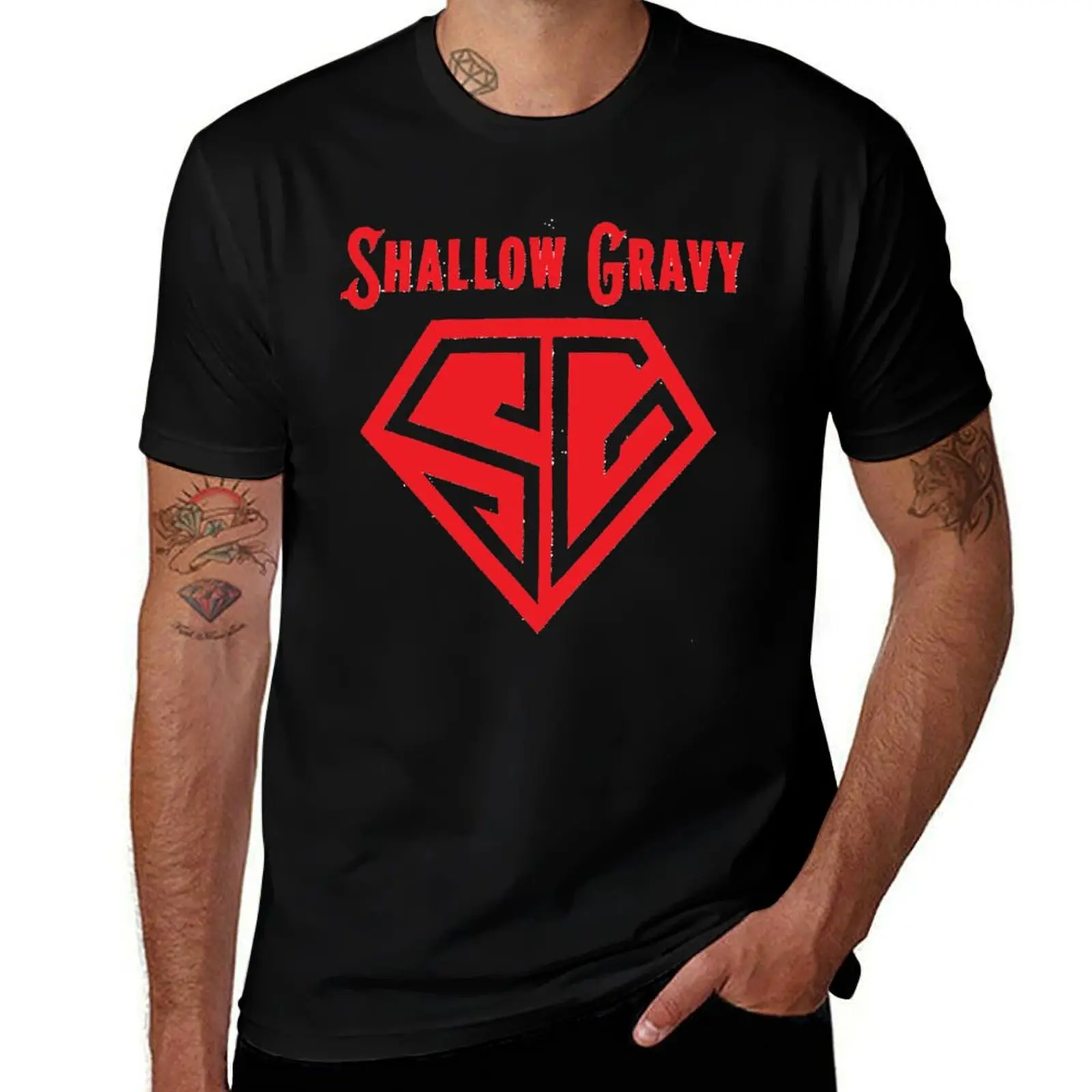 

Shallow Gravy T-Shirt summer tops oversized graphic tee T-shirts man Men's t-shirts