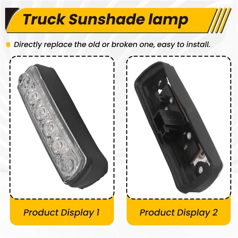 ABLL-2Pcs 24V Truck LED Sun Visor Light Sunshade Light For MAN Truck TGX Truck TGS 81252606121