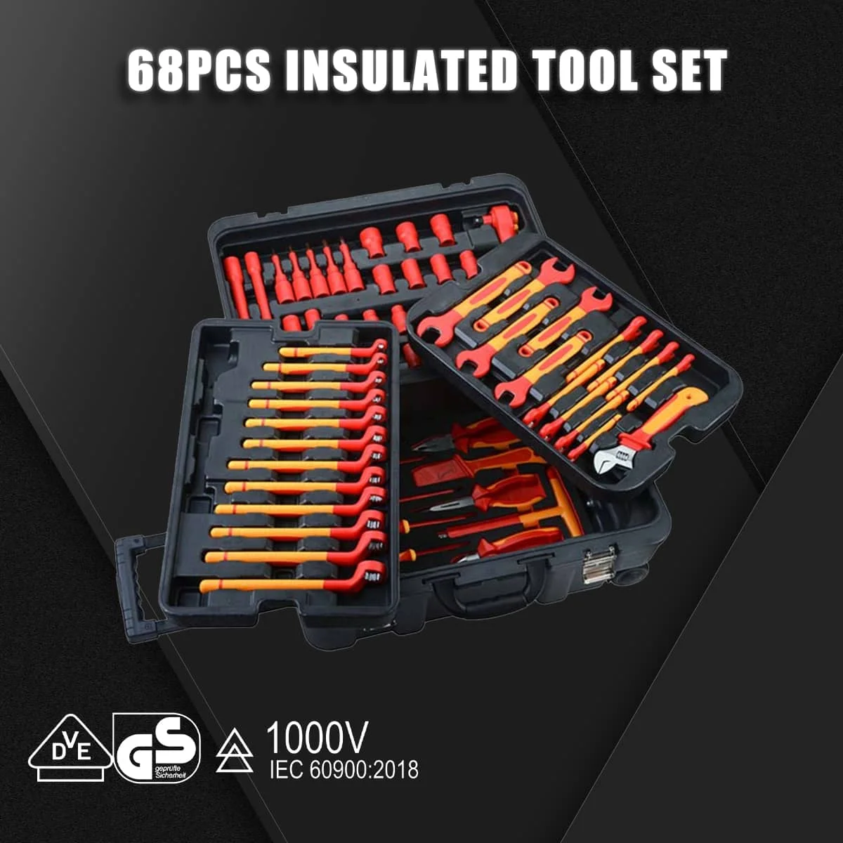 S688-68 68PCS Insulated Tool Set Insulated Hand Industrial Light Weight Tool High Hardness Multifunctional Tools Set