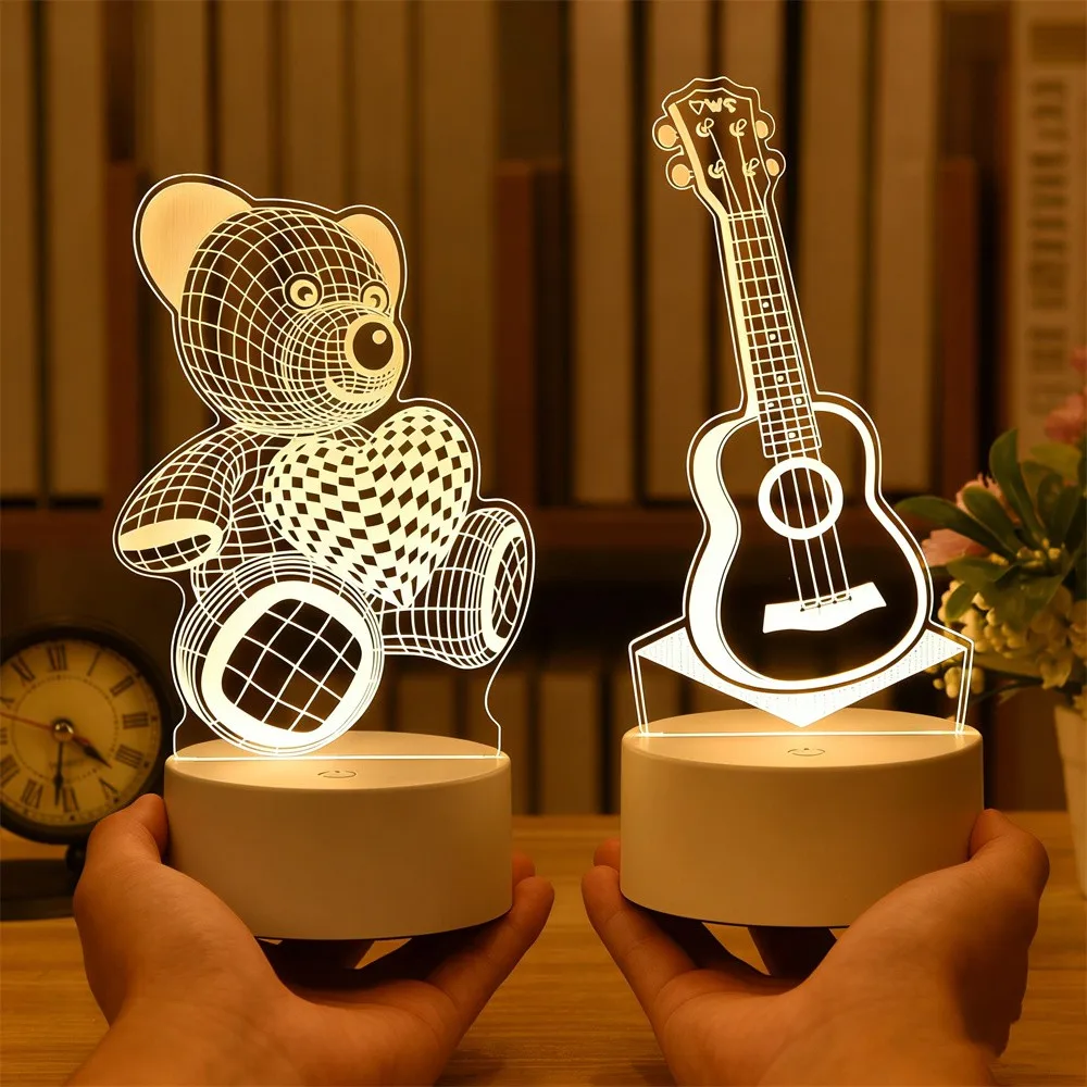Personalized Mother's Day Gifts 3D Lamp Wedding Anniversary Valentines Day Gift LED Night Light USB Operated Bedroom Decor