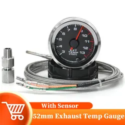 52mm Car Exhaust Gas Temp Temperature Gauge 7 Color LED Backlight Universal EXT Temp Meter EGT For Racing Car 12V