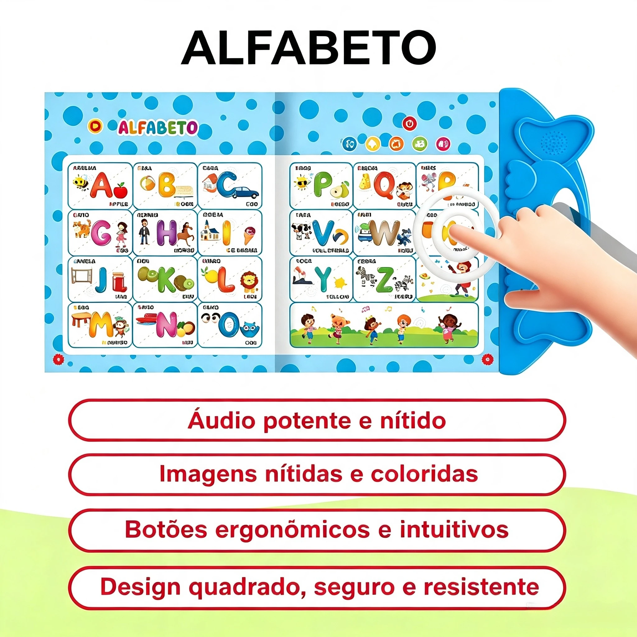 Libro Sonoro Bilingue Portoghese-Inglese, Libro Audio Interattivo per l'Apprendimento Precoce, Giocattolo Educativo Linguistico per Bambini