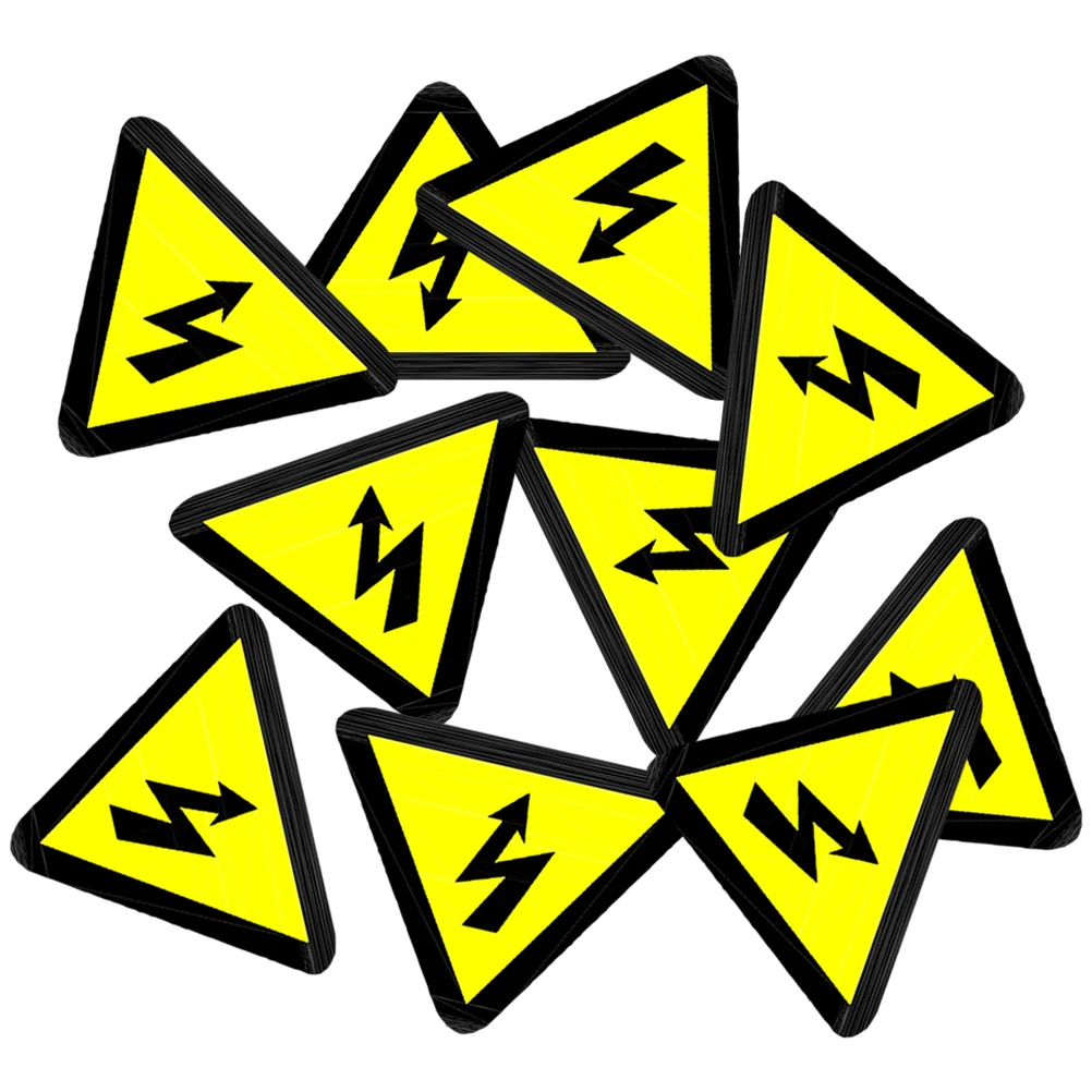 

25pcs High Voltage Warning Stickers Yellow Triangle Electric Shock Labels 50x50mm Safety Traffic Symbols Danger Signs