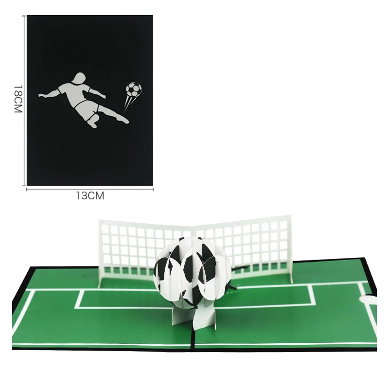 Champion 3D Soccer Pop Up Greeting Card, Football Game Trophy, Sports Invitation, Birthday Party, Anniversary, Customized Gift