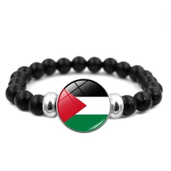 Palestine Flag Bracelet Men'S And Women'S All-In-One Black Beaded Bracelet Jewelry Accessories Adjustable Chain Bracelet