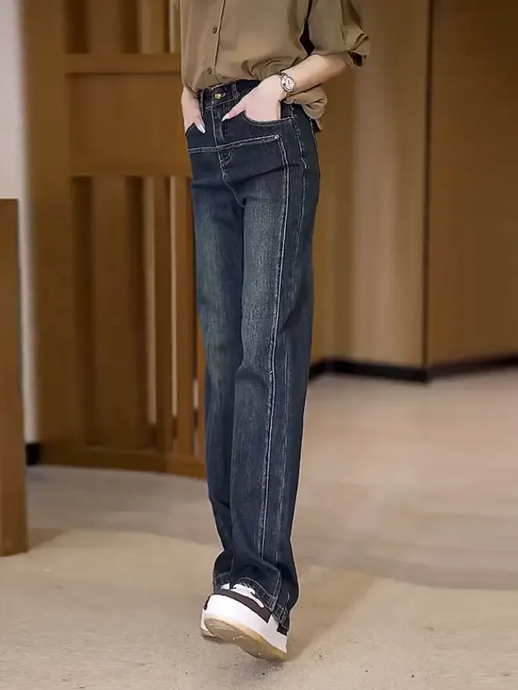 Y2k Jeans große Größe lose schmale Version gerades Bein Frauen Jeans neue Birnen form hohe Taille abnehmen elastische Frauen hose