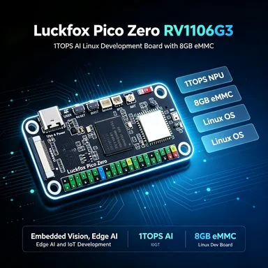 RV1106G3 Linux Development Board, 1TOPS NPU, 8GB eMMC, Pico Zero Xinghu