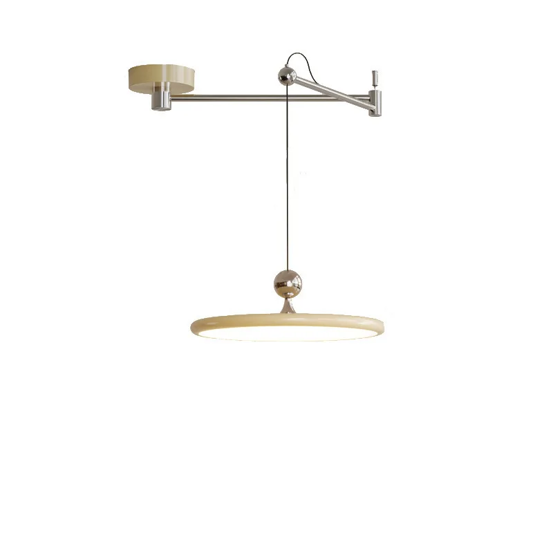 

Displaceable restaurant French cream style dining table modern minimalist Bauhaus led chandelier