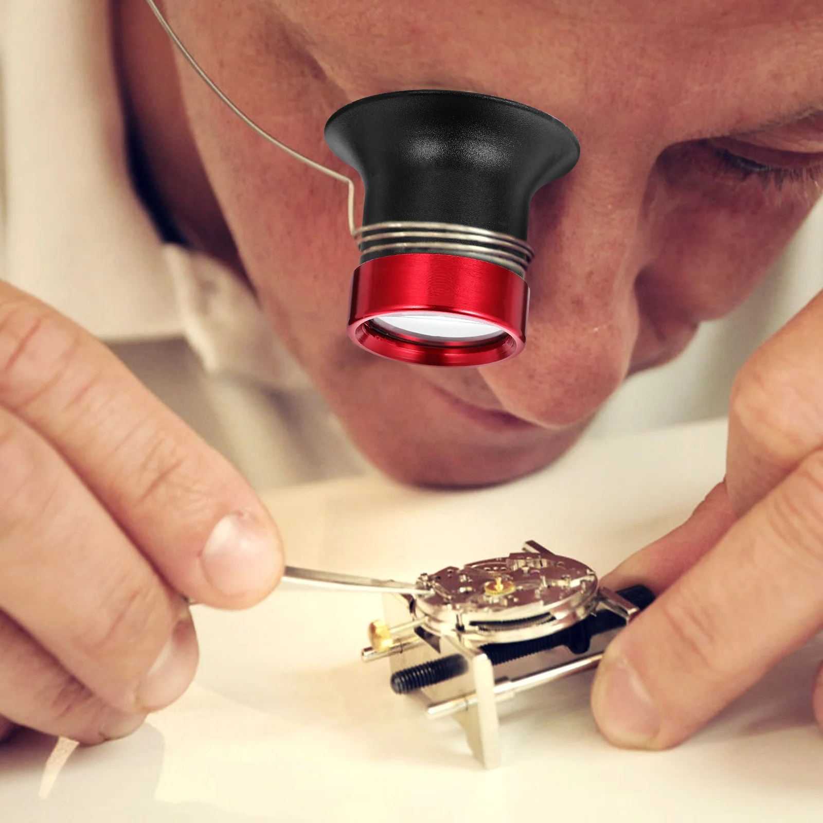 

Magnifying Glass Aluminum Alloy Loupe 10x Professional Jewelers Watchmakers Eye Glasses Repair Engraving Inspection