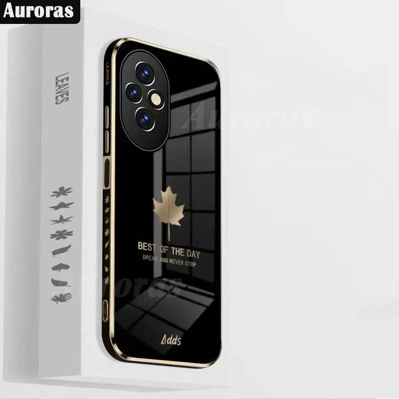 

Luxury Maple Leaf Lanyard Case On For Honor 200 Pro 200 Plating Silicone Cover Honor 200 Lite pro