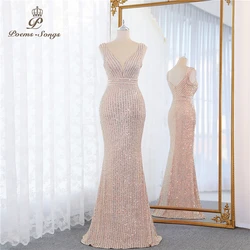 Sexy sequin dress evening dresses vestidos formales vestidos de fiesta robe de soiree de mariage prom dresses Luxury party dress