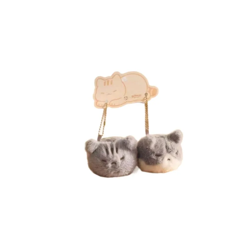 Cute Cat Doll Plush Toy Bag Hanging Magnet - Adorable Cat CP Keychain Three-colored Cat Keychain view 5
