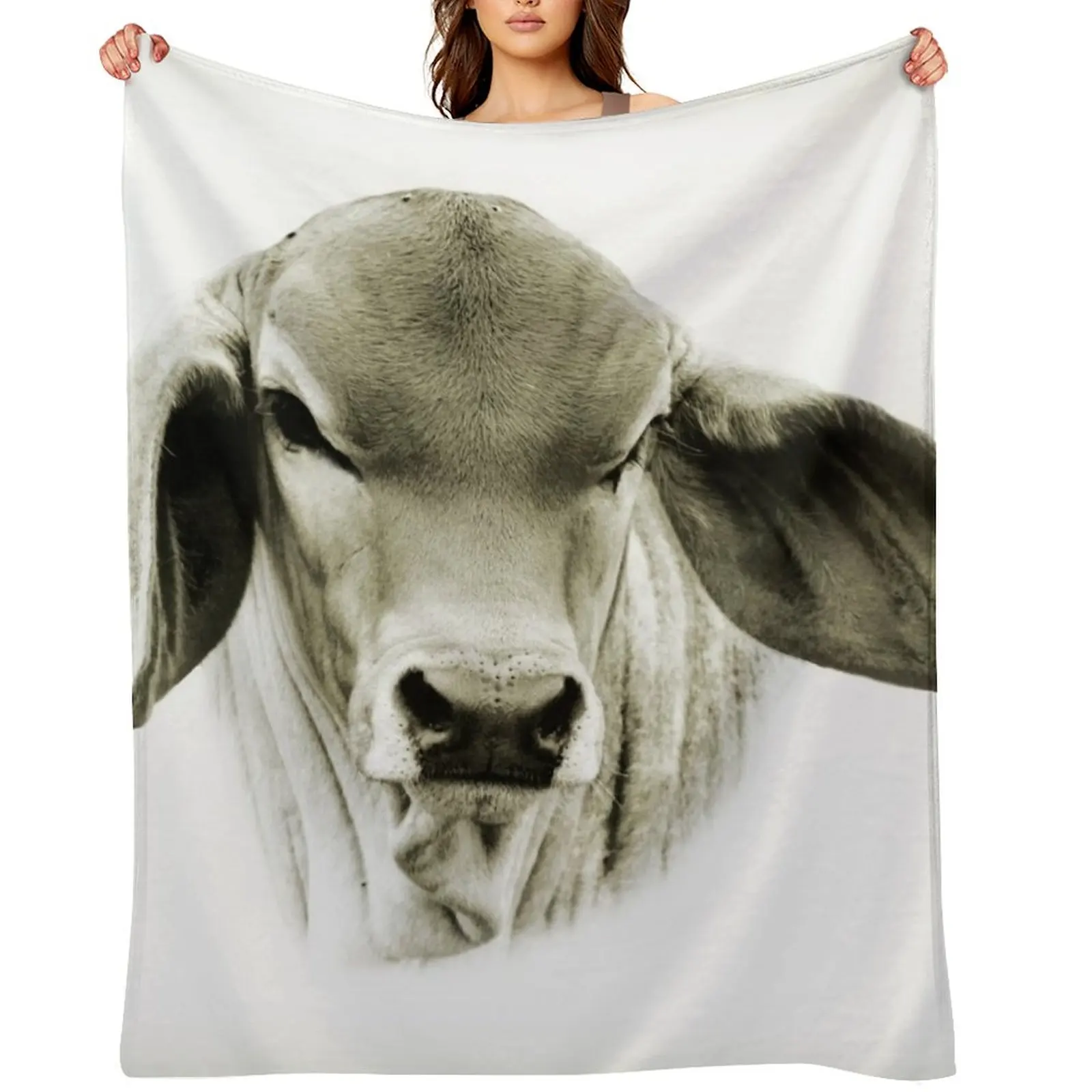 

BRAHMAN CALF, WALL ART Throw Blanket Giant Sofa Soft Beds Luxury St Designers Blankets