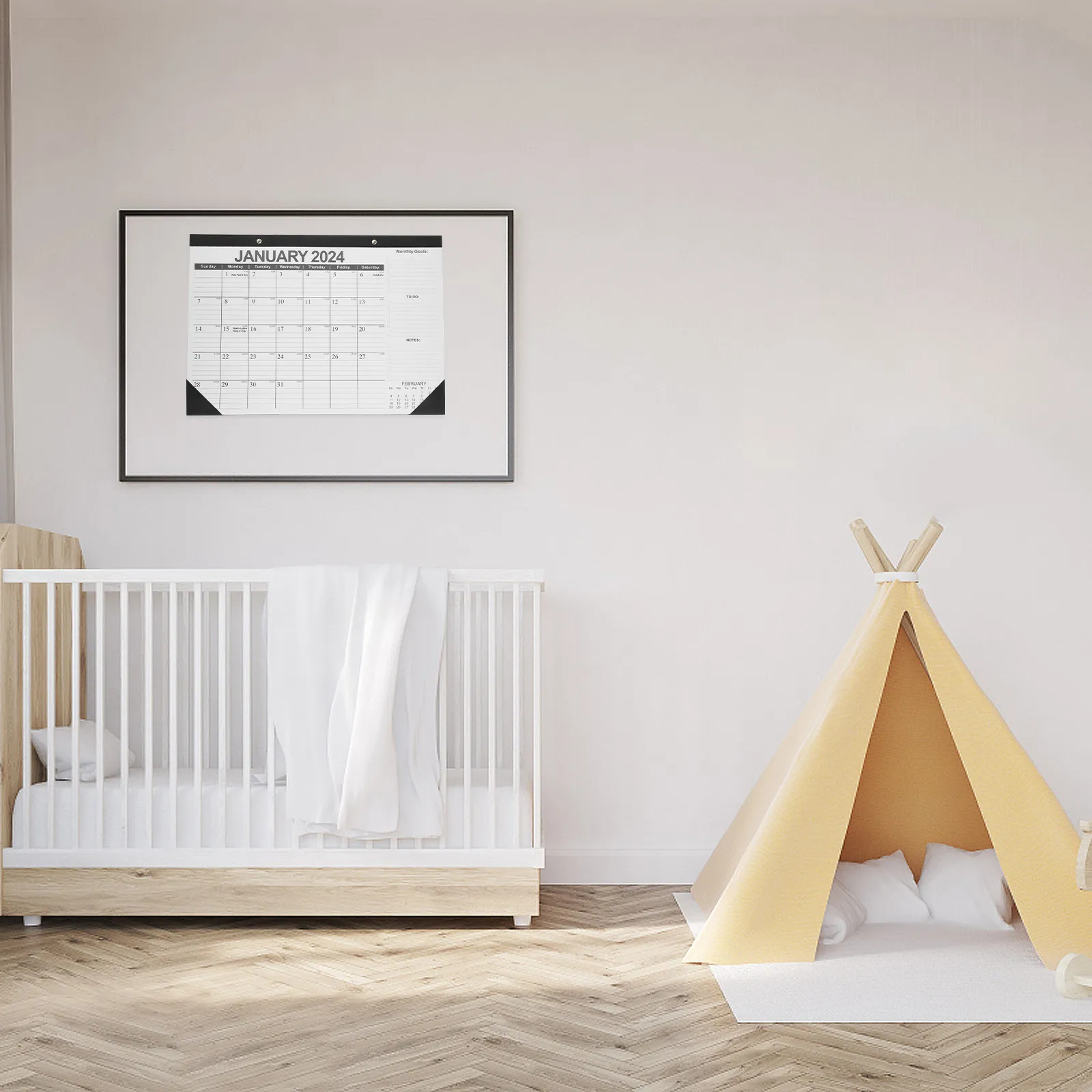 2024-2025 Monthly Wall Calendar English Language Hanging Design Tear-Off Pages Lightweight Sturdy Home Office Decor Noting Daily