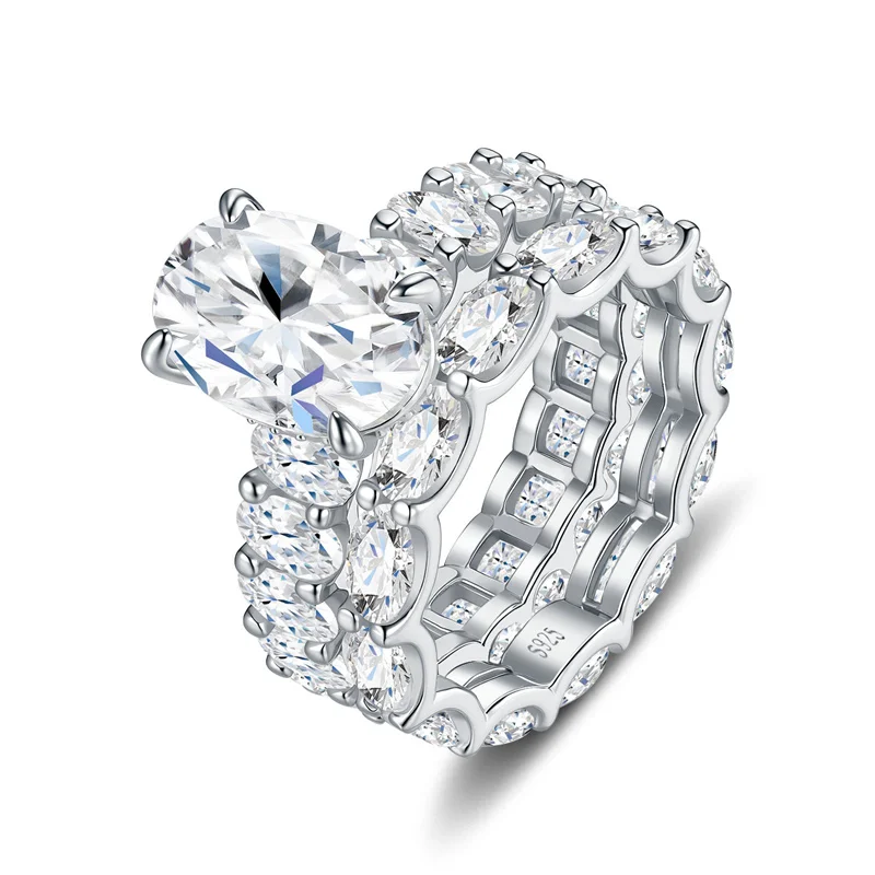 ZFSILVER s925 Sterling Silver Moissanite Design Oval Ring For Charm Women Fashion Classic High-Quality Jewelry Party Gift R17990