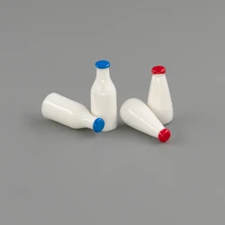 4Pcs 1/12 Dollhouse Miniature Accessories Mini Resin Milk Bottle Simulation Food Drink Model Toys for Doll House Decoration