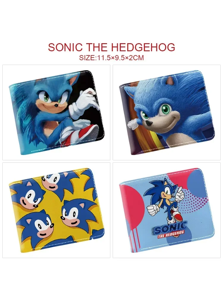 Portefeuille sonique souris supersonique, jouets, figurine d'action, court, demi-pli, porte-carte, sac d'argent, portefeuille de dessin animé hérisson, cadeaux, 2025