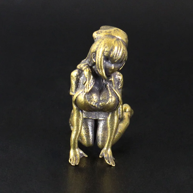 Brass Sexy Girl Figurines Mini Nurse Uniform Women Ornament Enchanting Woman Collectibles Figure Men Hobby Toys Gifts