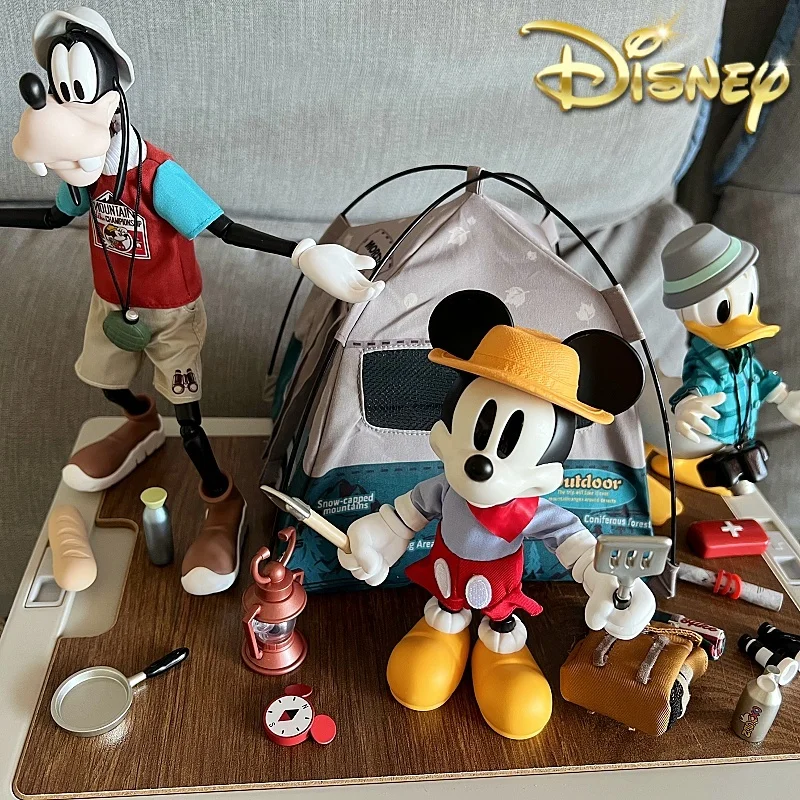 Disney Mickey City Escape Plan Camping Series Movable Figures Kawaii Cartoon Desktop Ornaments Kids Toys Dolls Birthday Gift