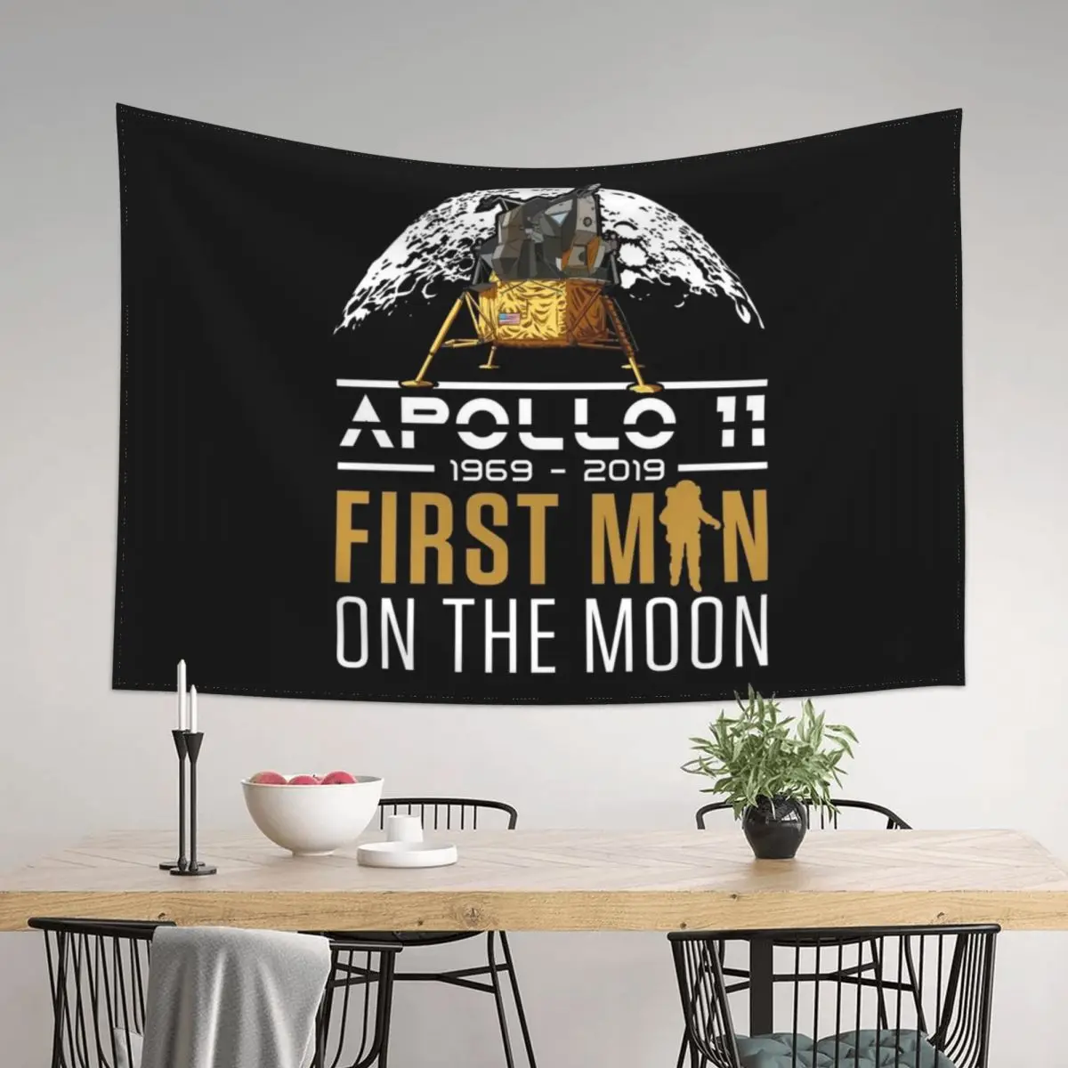

50th Anniversary Apollo 11 First Man on the Moon graphic Tapestry Wall Hanging Wall Decoration For Rooms Room Ornaments Tapestry
