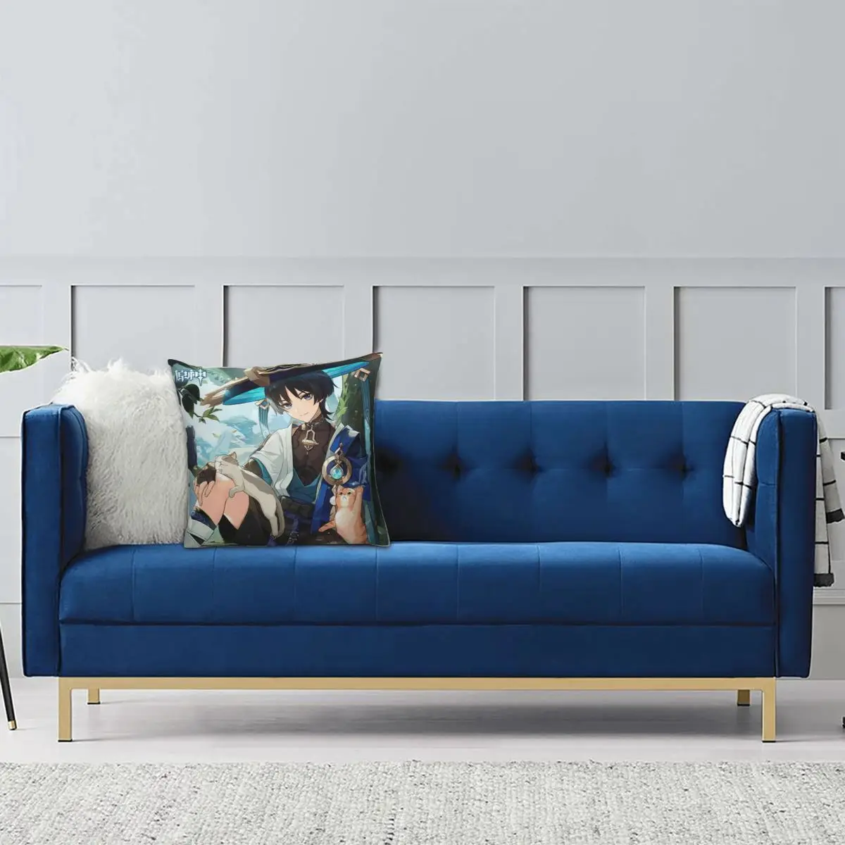 Genshin Impact Scaramouche And Wanderer Game Square Pillowcase Pillow Cover Cushion Zip Decorative Comfort Throw Pillow for Home