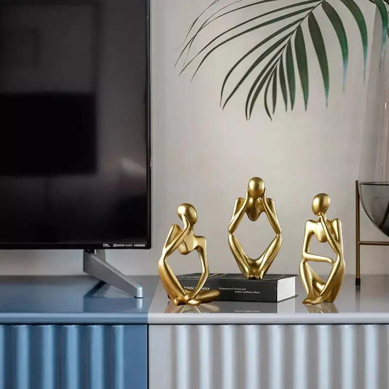 3D Human Body Silicone Mold Nordic Art Abstract Thinker Statue Plaster Mold Human Model Resin Casting Mould Home Decor
