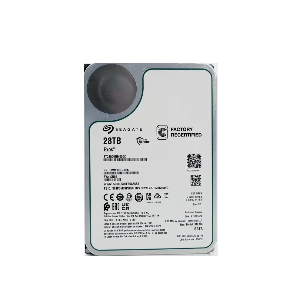 New Exos ST28000NM000C 28TB 7200RPM SATA 6Gb/s 512MB 3.5