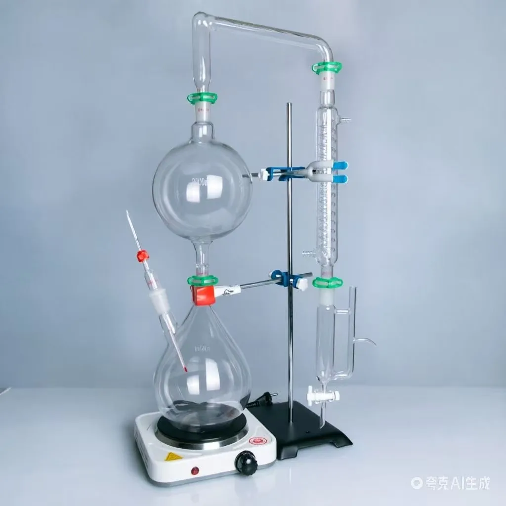 500, 1000, 2000ml essential oil extraction separator device, steam distillation equipment, Graham condenser