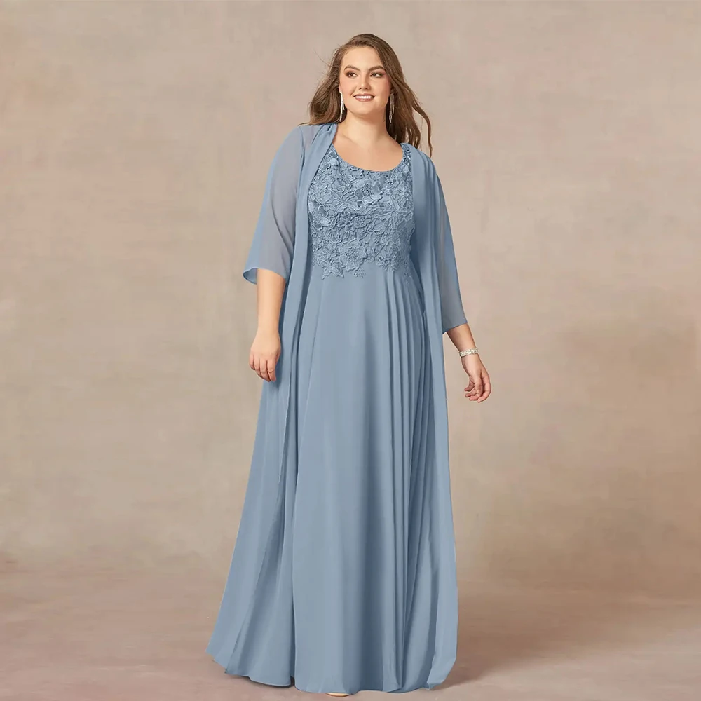 Vestidos para mãe da noiva com renda para mulheres, vestidos para festa de casamento, modernos, plus size, três quartos, 2024