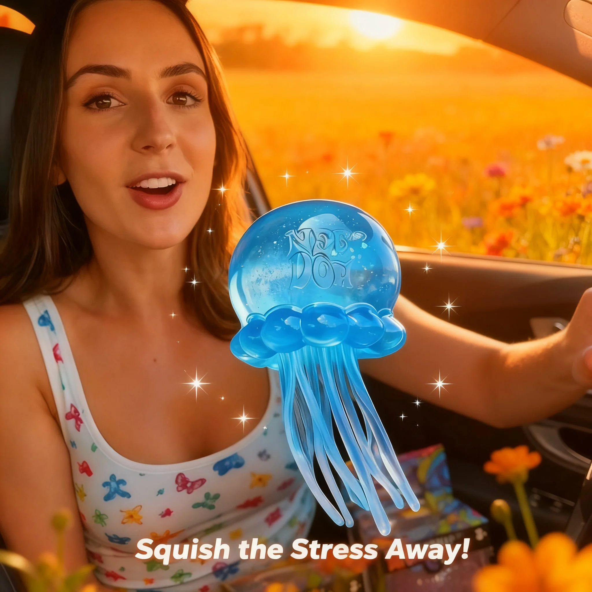 Squishies Nee Doh Jellyfish Squish Toy Fidget Water Sensory Soft Jelly Squeeze Stress Relief Blind Box Fidget Toy