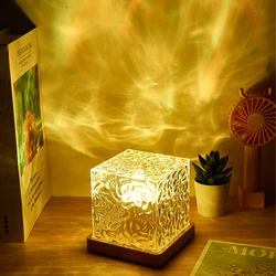 Dynamic Rotating Water Ripple Projector Night Light With Remote Control 16 Colors Atmosphere Lamp For Living Room Bedroom Decor