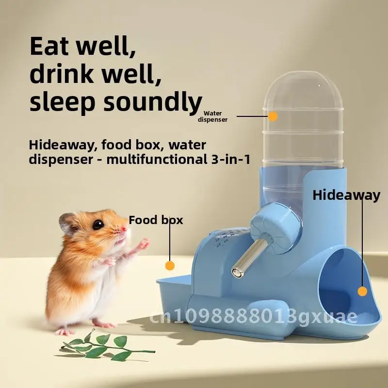 

Hamster Automatic Water Feeder Mini Hedgehog Lizard Nicks Drinking System with Flower Branch Three-in-One Design for Small Pets