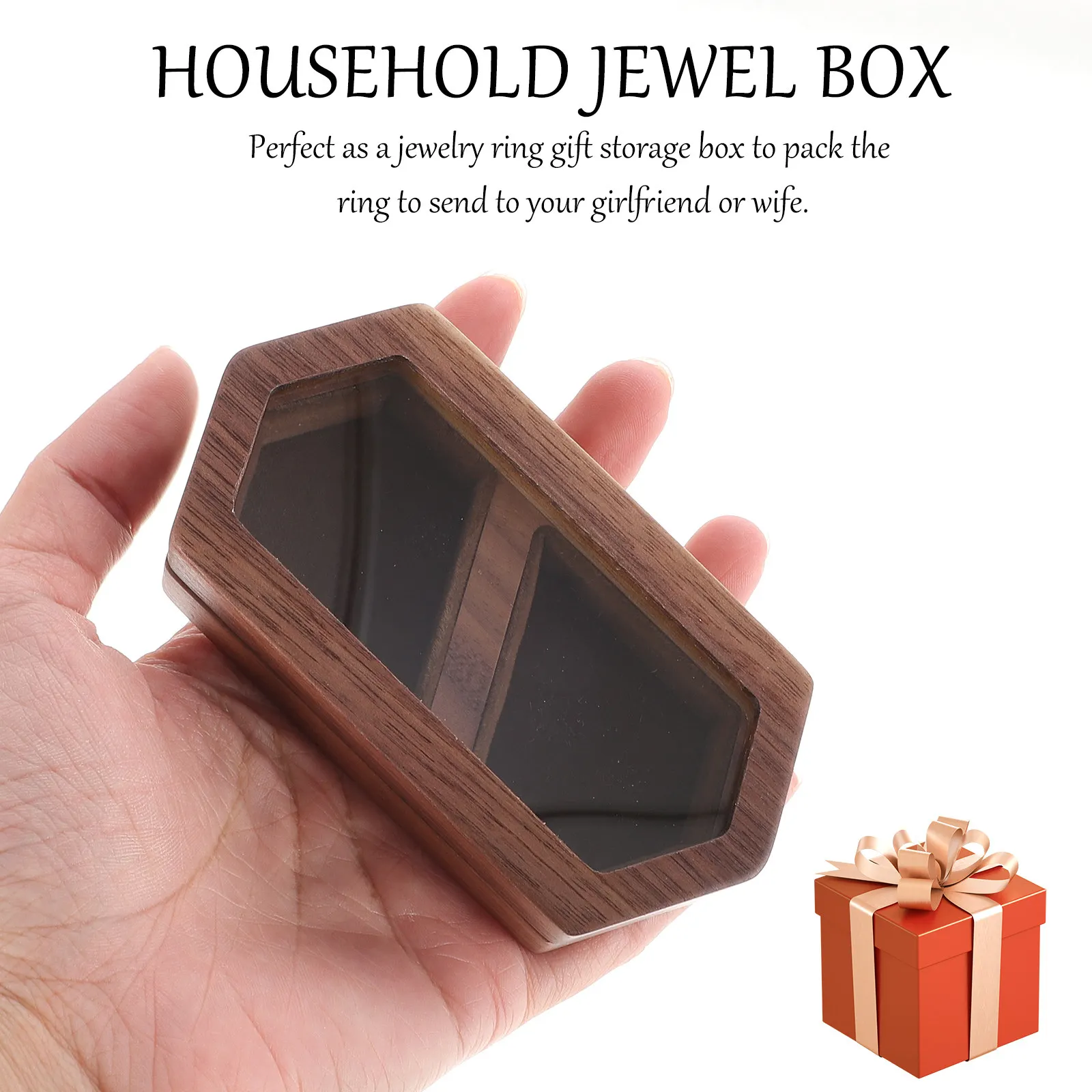 

Wooden Jewelry Box Vintage Style Magnetic Closure Ring Earring Necklace Storage Organizer Gift Box for Women Couples Anniversary