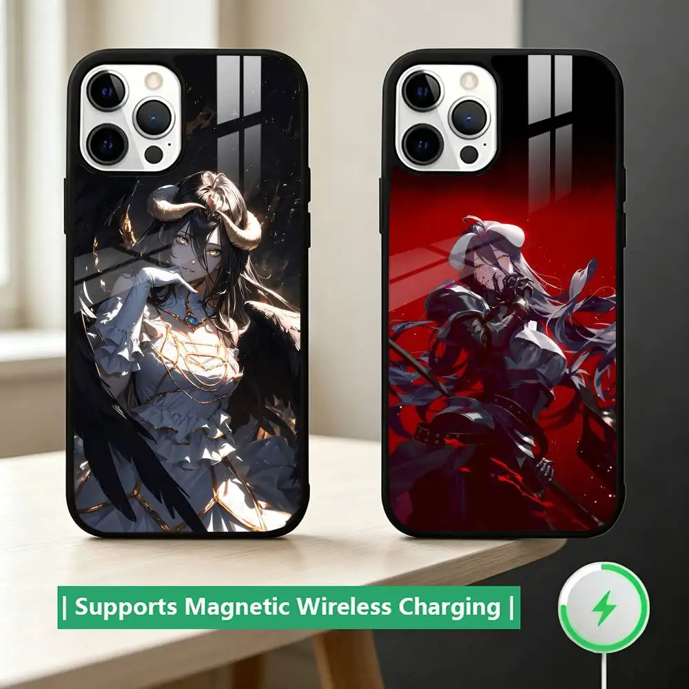 

A-Albedo Anime O-Overlord Phone Case For iPhone17,16,15,14,13,12,11 Plus,Pro Supports Magnetic Wireless Charging