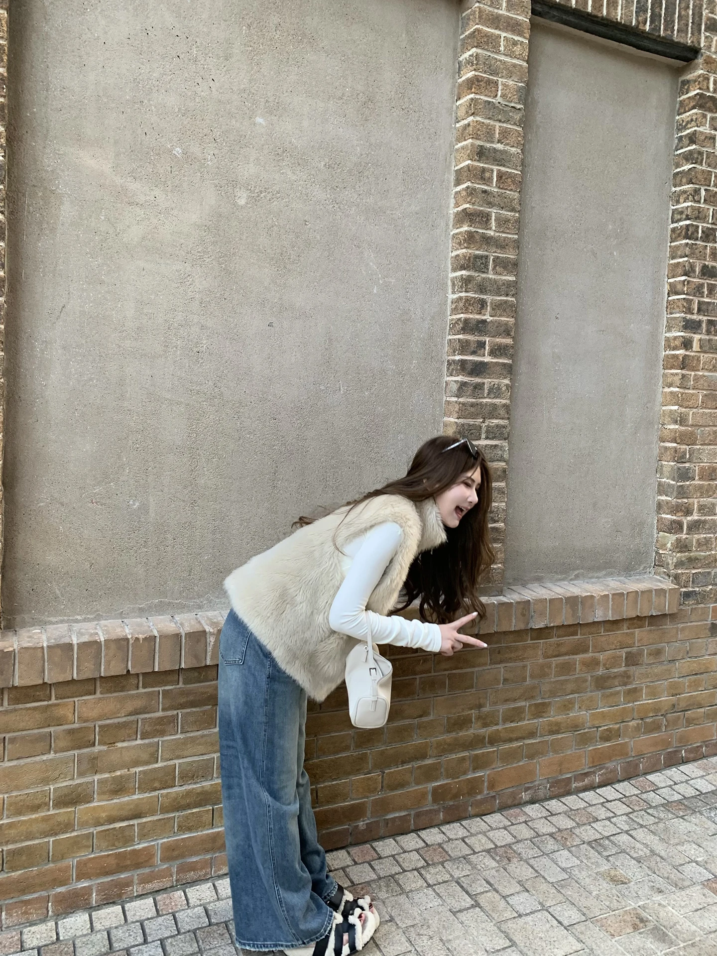 

ChubbyGirl Cheesy nut Fiber Lazy Sweet Sle Eco-friendly Faux Fur Warmth Outerwear Versatile ort Coat for Women