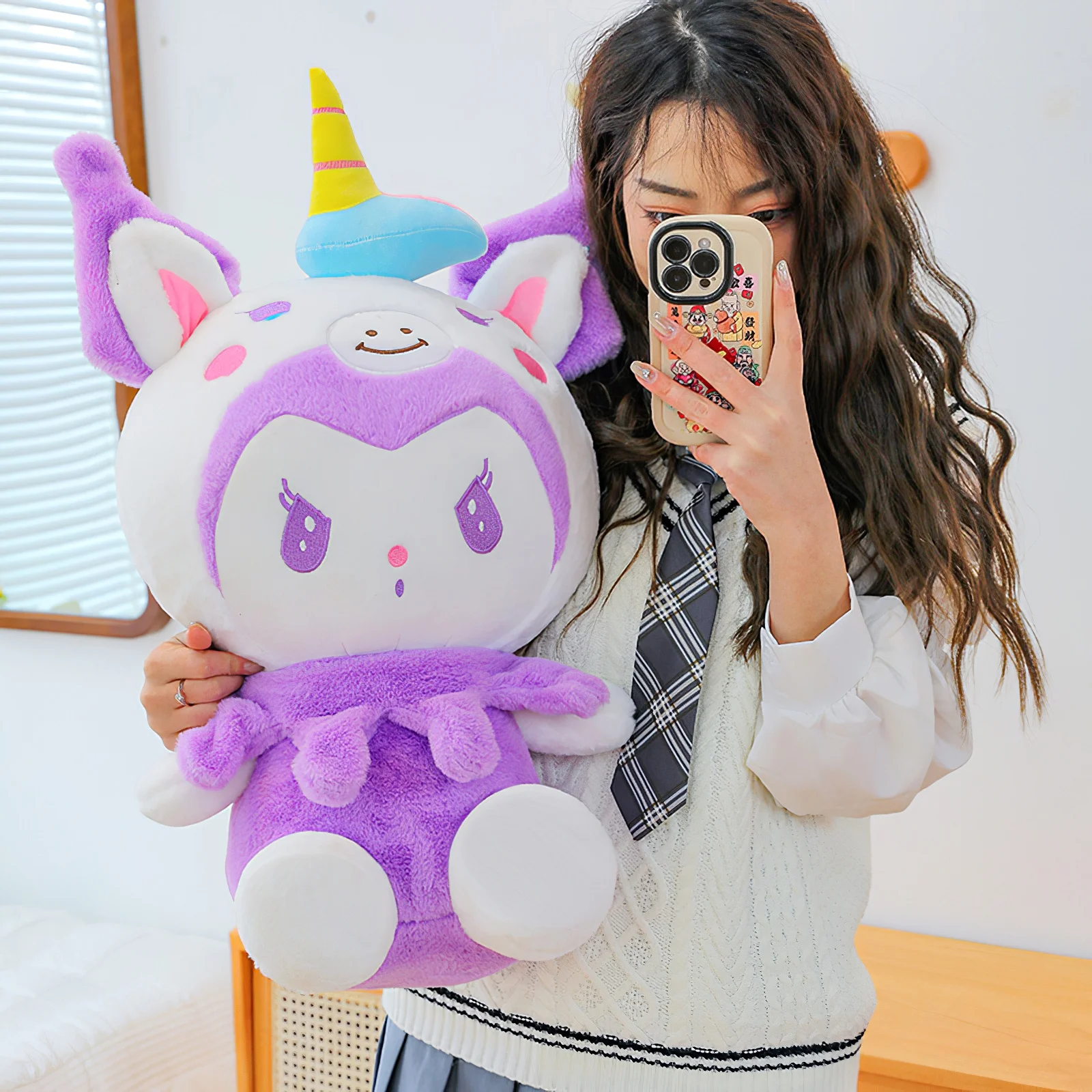 

60 см мультфильм Sanrio Единорог Kuromi плюшевая игрушка милая Подушка для сна большой размер кавайные плюшевые куклы мягкая набивная кукла подарок на день рождения для девочек