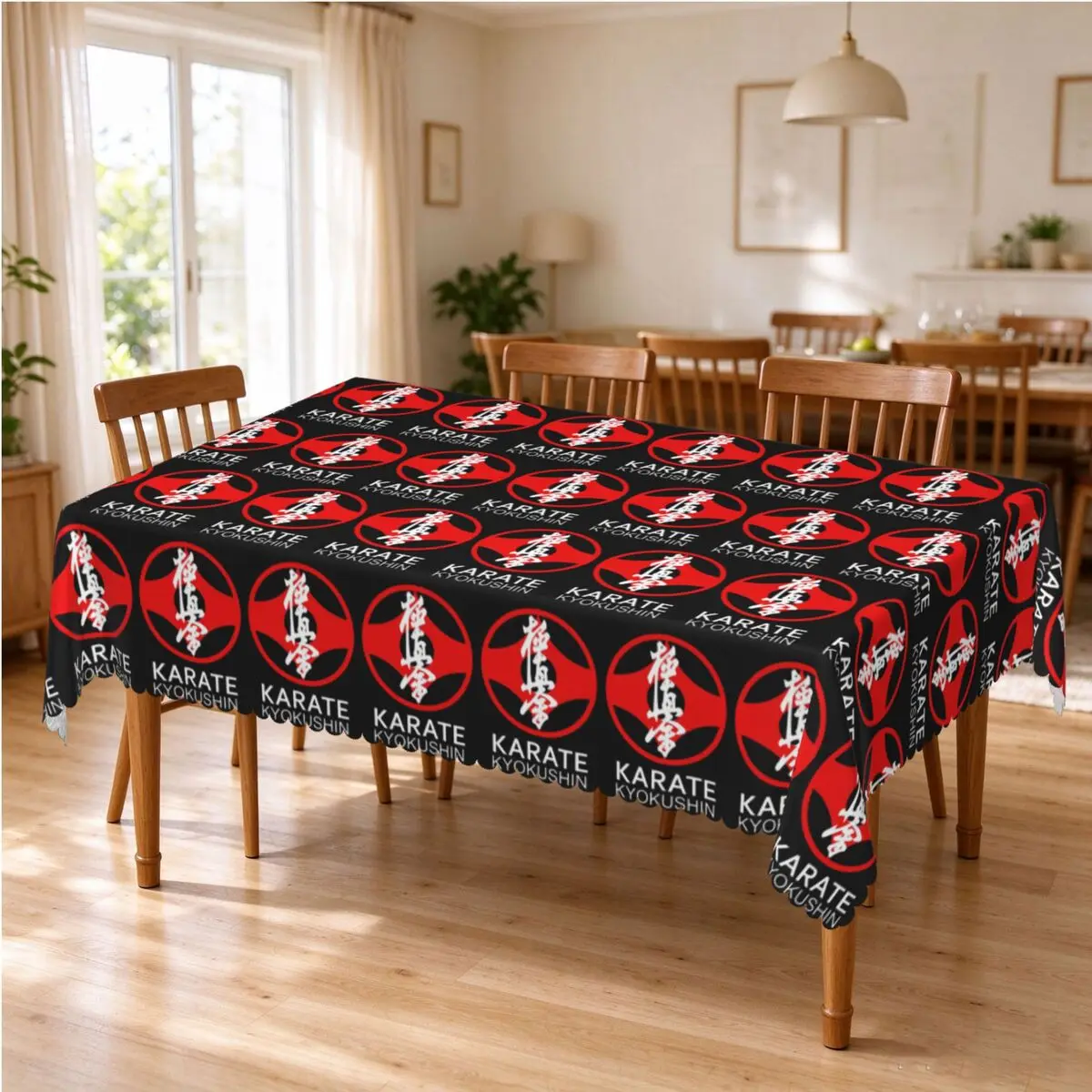 Kyokushi Karate Kumite Scene Tablecloth Restaurant Kitchen Rectangular Tablecloth Festival Party Decorations Dining Table Cover
