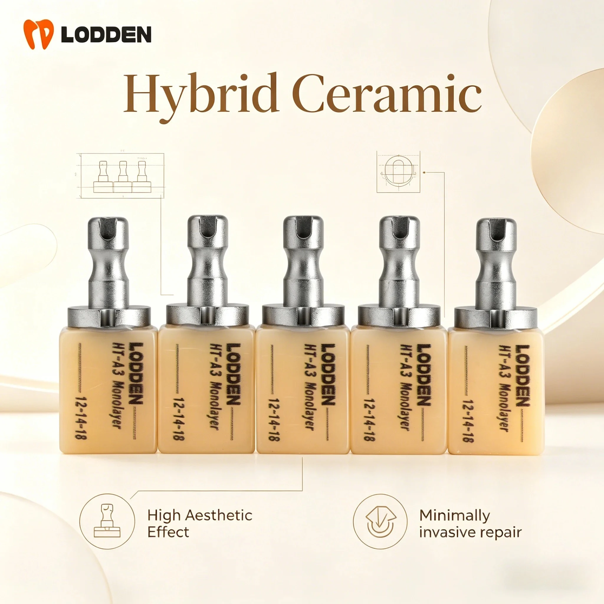 LODDEN Dental Monolayer Hybrid Ceramic Composite Resin for Minimally Invasive Restoration Resin-Based Dental Lab Material