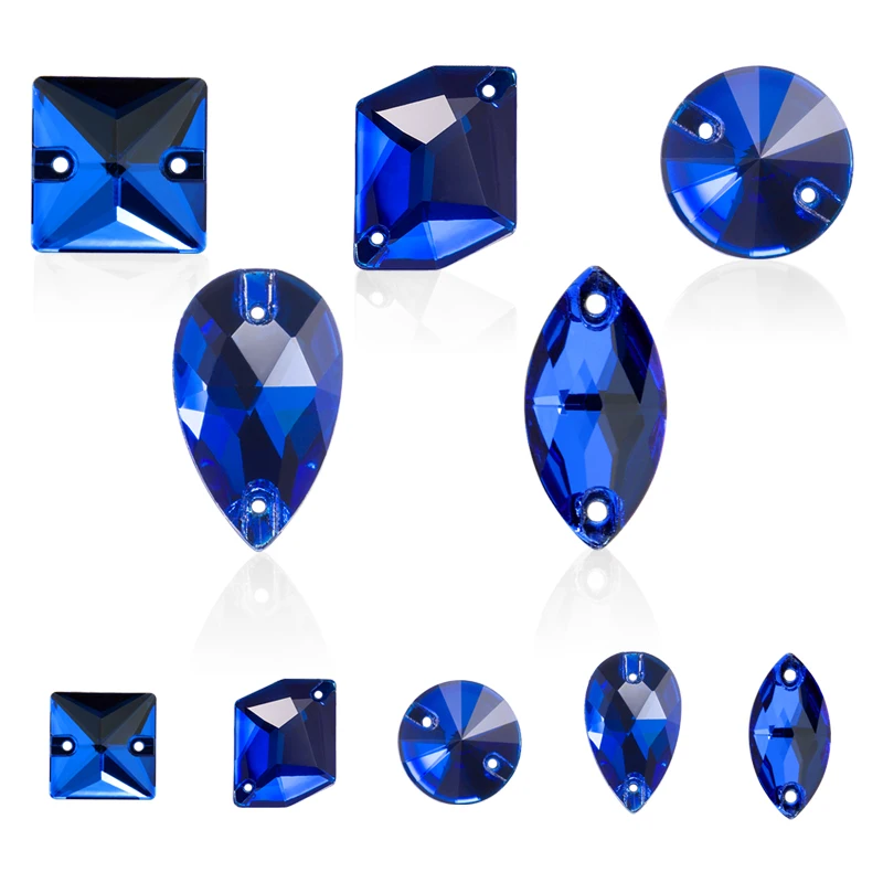 Sapphire AAAAA Sew On Rhinestone Crystal Glass Rhinestones Sewing Accessories For Needlework DIY Garment Dress Making