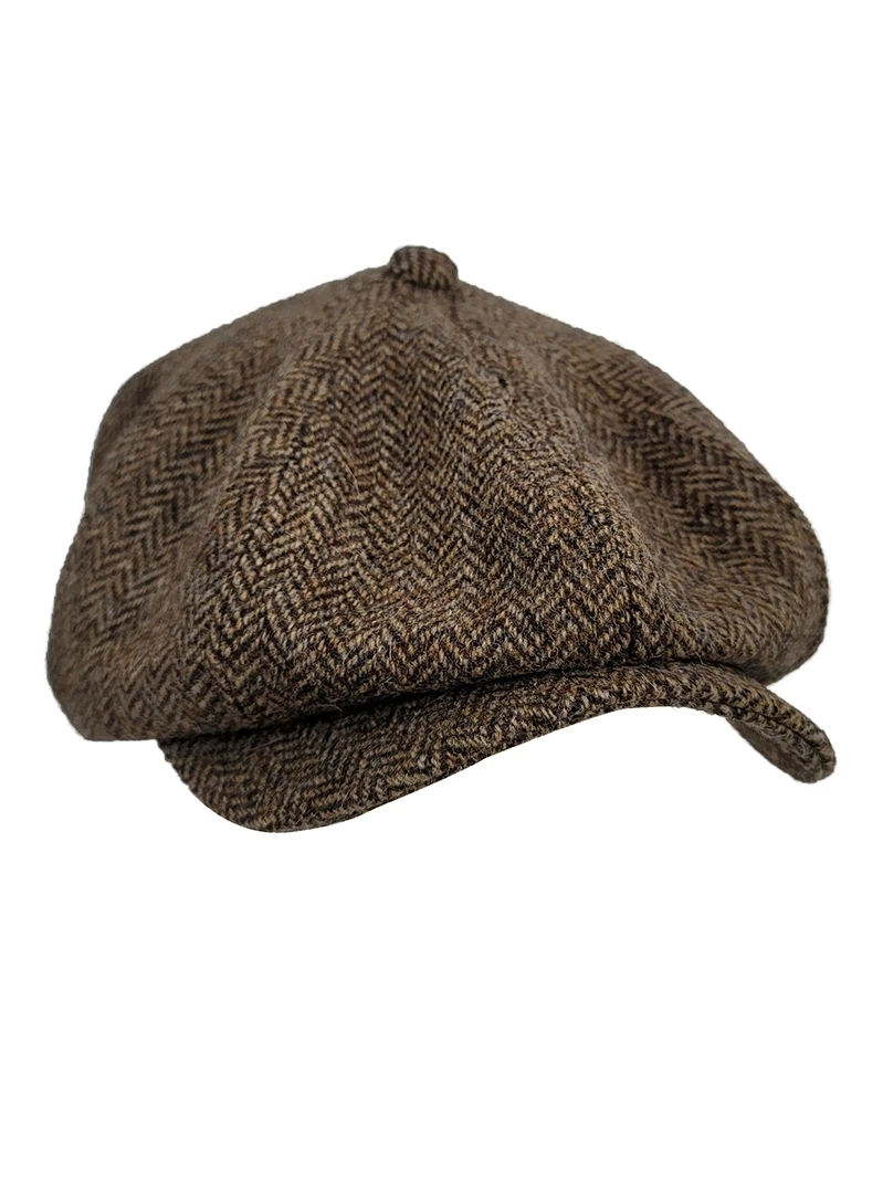 Vintage Octagonal Cap Herringbone Wool Camel UK Fashion Unisex Beret Painter\'s Hat Four Seasons Gift