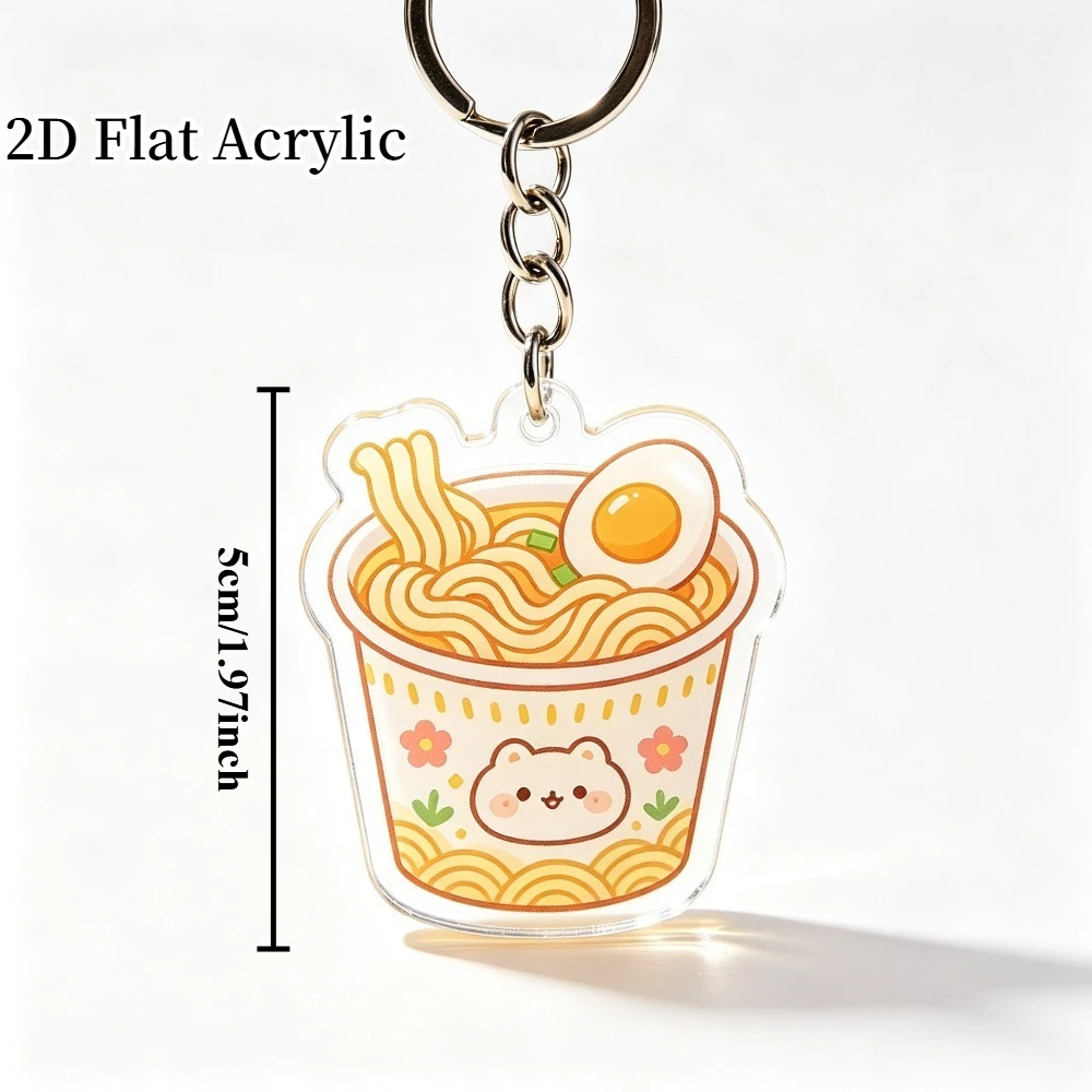 2 Acrylic Cup Noodle Keychains | Instant Noodle Keychains Japanese Food Keychains | Anime Food Keychains | Kawaii Food Keychains