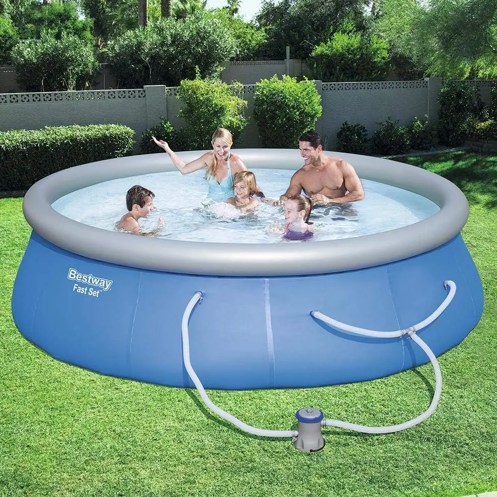 

Fast Set 13' x 33" Round Inflatable Above Ground Pool Set | Includes 530gal Filter Pump