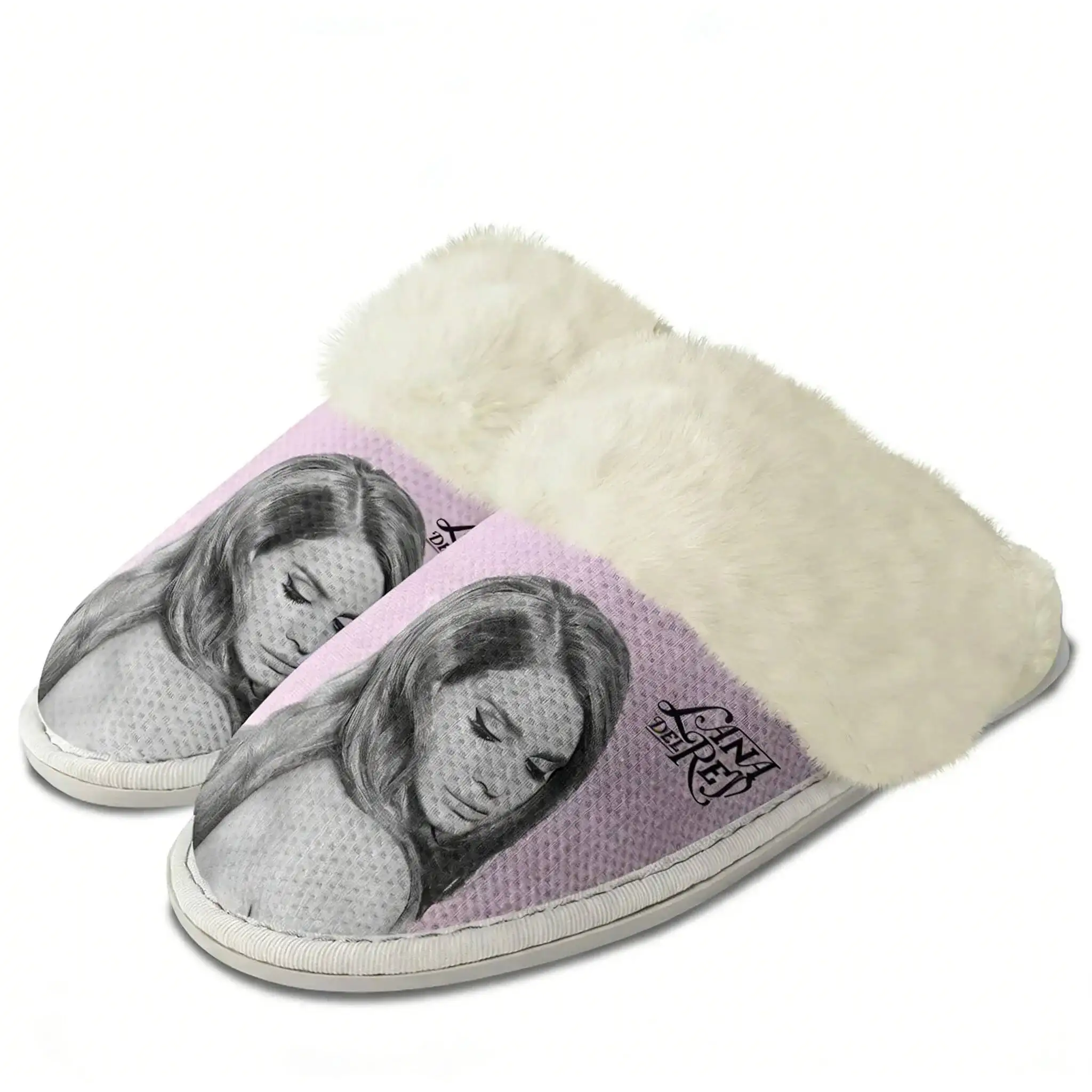 Lana Del Rey Singer Plush Slippers Keep Warm Shoes Mens Womens Soft Foot Covers Elastic Cotton Customized Thermal DIY Slipper