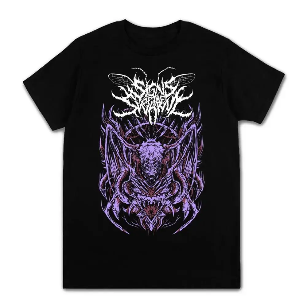 

Vintage Deathcore Rock Band T ShirtSigns Of The Swarm Graphic Print Short Sleeve Fashion Casual Streetwear Men EU Size T Shirt