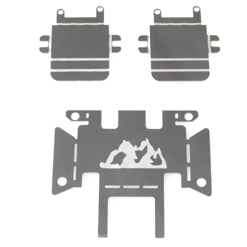 3-częściowy zestaw osłon podwozia ze stali nierdzewnej do TRX4M TRX4-M 1/18 RC Crawler Car Upgrade Parts